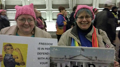 Ruth and Karen as sisters on the Women's March in Washington D.C.